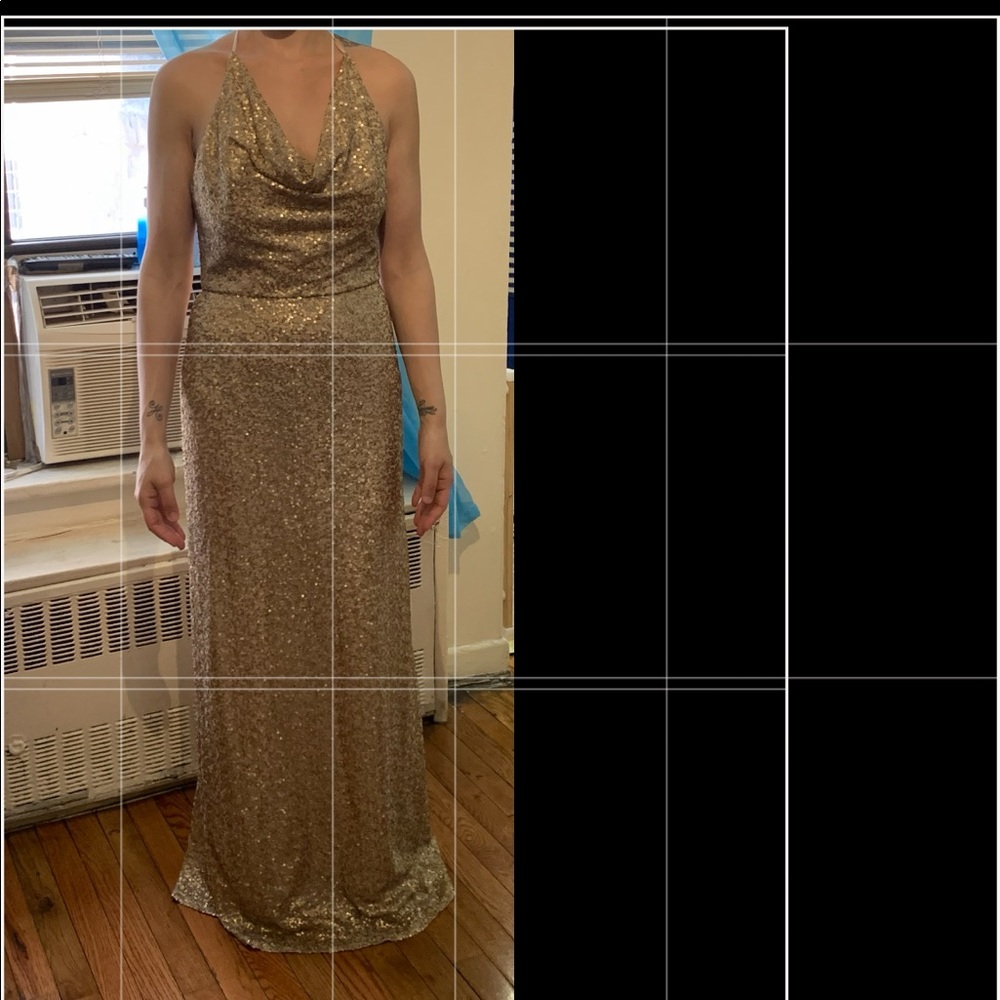 Woman’s Gown Gold Sequin Vintage